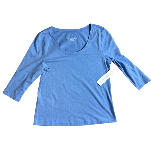 Soft Surroundings Essential Supima 3/4 sleeve tee - Picture 1 of 3